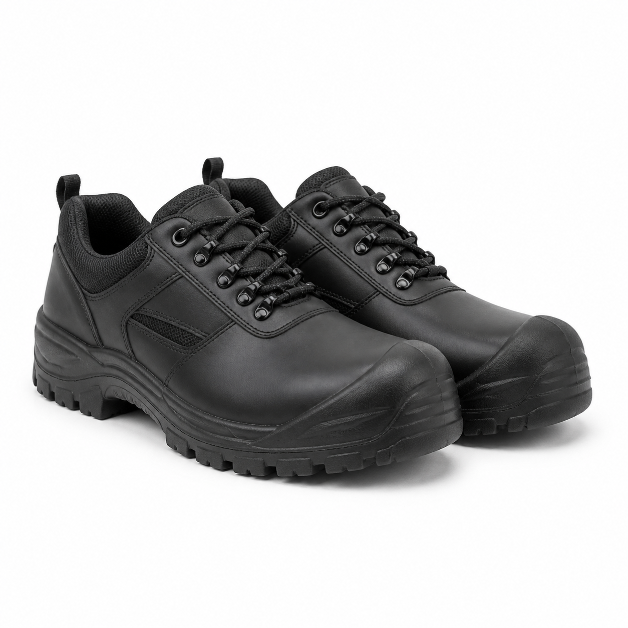 Par de zapatos negros de seguridad industrial S3